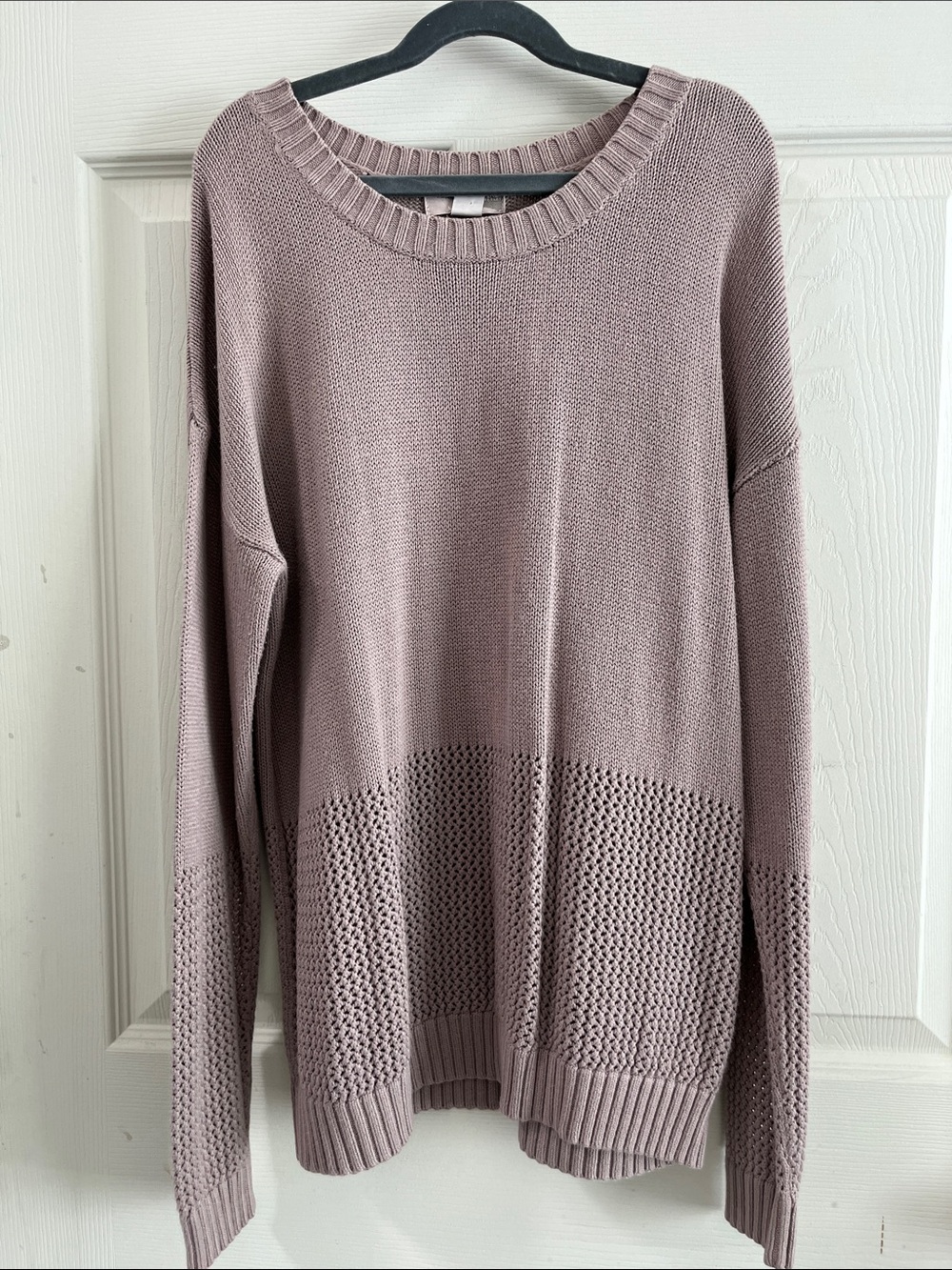 Mauve Scoop Neck Knit Sweater